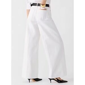 J.Crew High Rise Super Wide Leg Jeans Women 28 Creamy White Denim Capsule Preppy